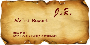 Jári Rupert névjegykártya